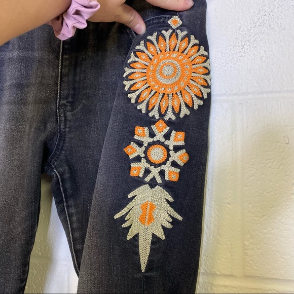 Miss Me Vintage Charlotte Mandarine Blk Org Jeans - Picture 6 of 12